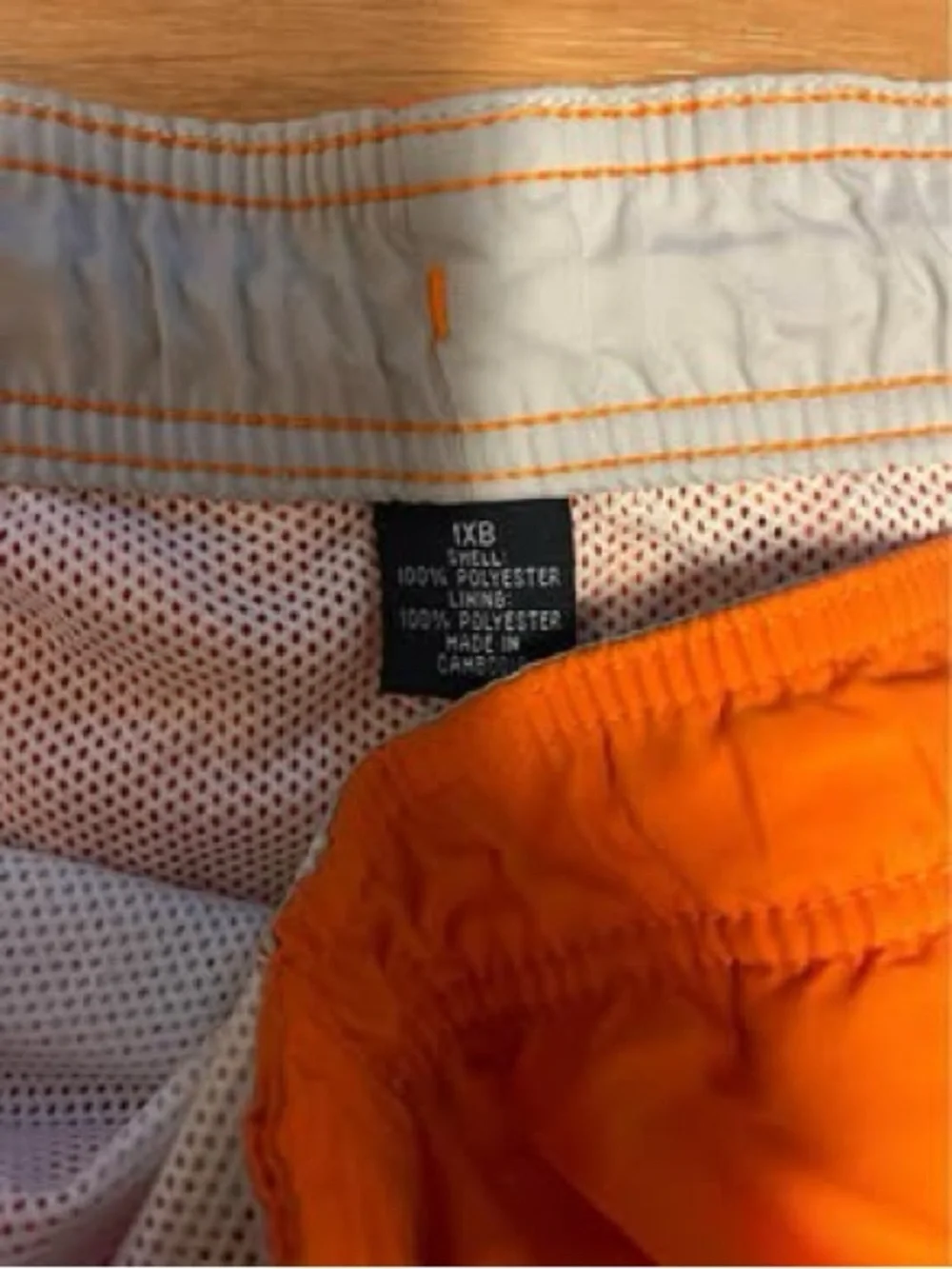 Roundtree & Yorke Men's Orange Cargo Swim Shorts with Contrast Trim size 1X